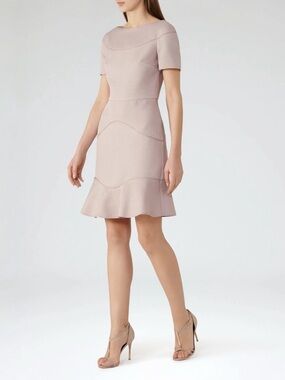 REISS • Hazel Textured Panel Dress in Ash
